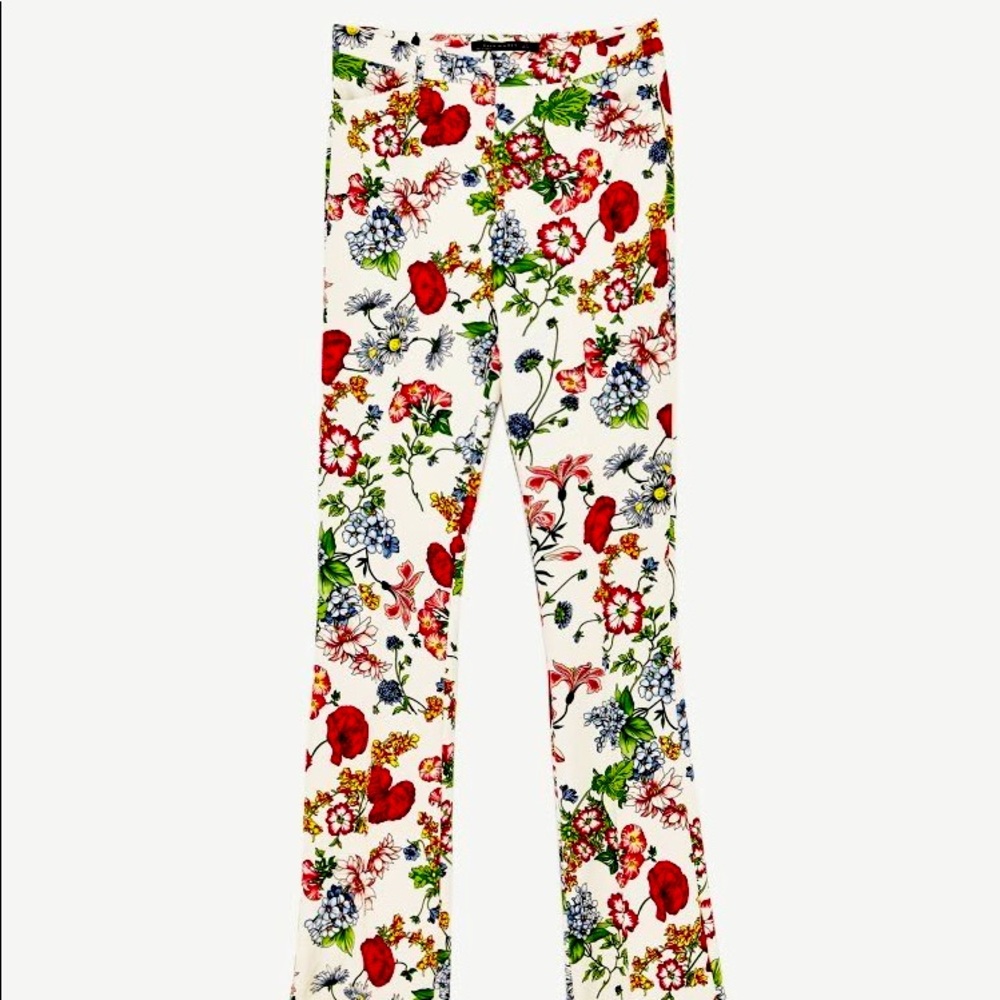 ZARA FLORAL PRINTED TROUSERS size M